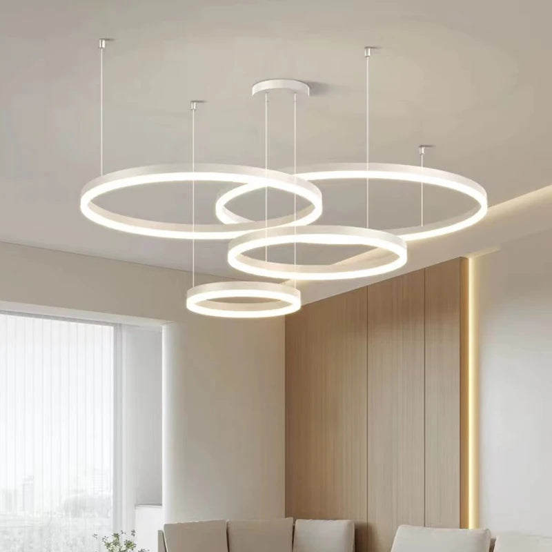 Lustre LED Anel Moderno para Sala e Jantar