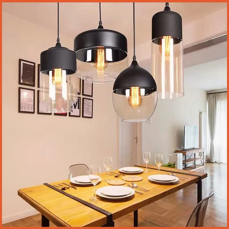 DINDALLED Nordic Modern Glass Pendant Light for Living Dining Room Bedroom Bedside Chandelier Lighting Fixture