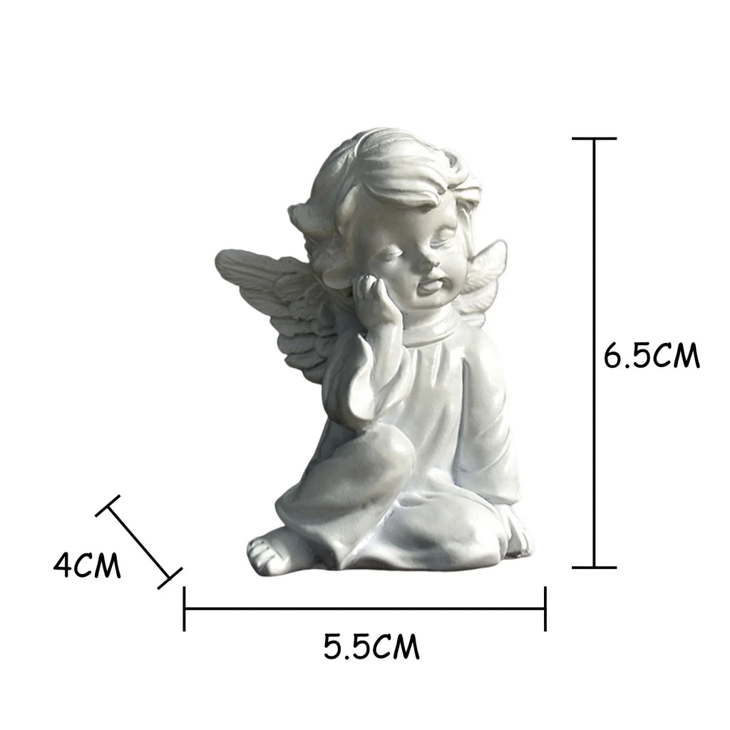 Nordic Style Desktop Decoration Creative Angel Girl Resin Sculpture Desk Dining Table Cabinet Fireplace Decoration Ornaments 1pc
