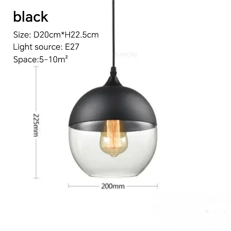 Luminária Pendente de Vidro Nordic Modern