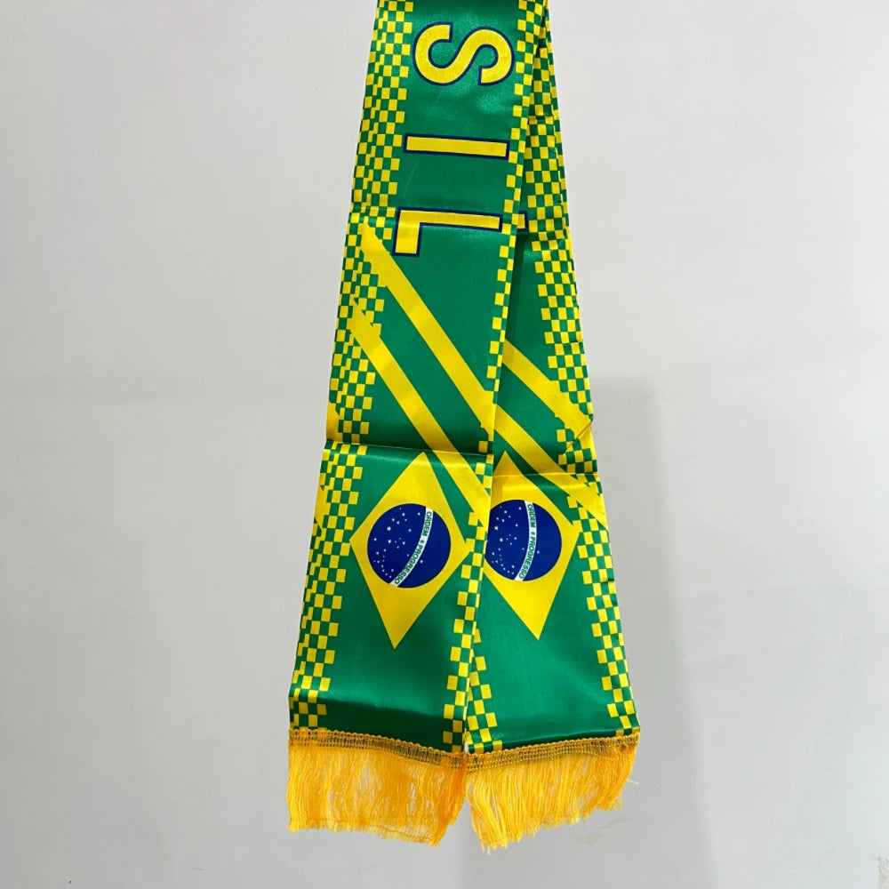 Lenços com bandeira do brasil, 14x130cm, cachecol com bandeira do brasil, cachecol para fãs, cachecol da copa do mundo, decoração de férias esportivas
