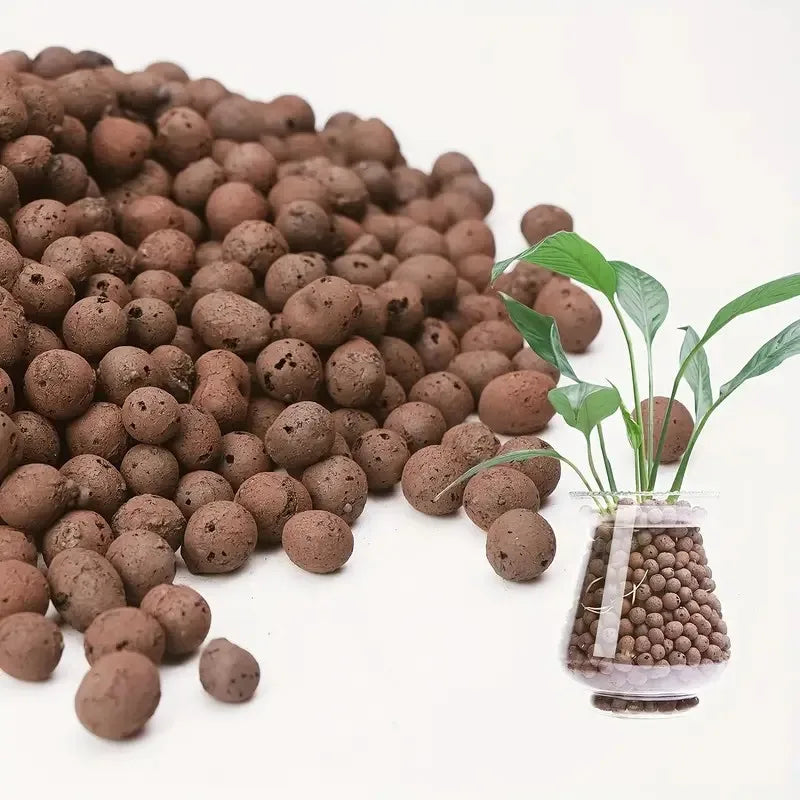Fervas de argila expandidas hidropônicas de jardim – pelotas ovais de cerâmica orgânica para vasos, plantadores, orquídeas, suculentas, drenagem inferior