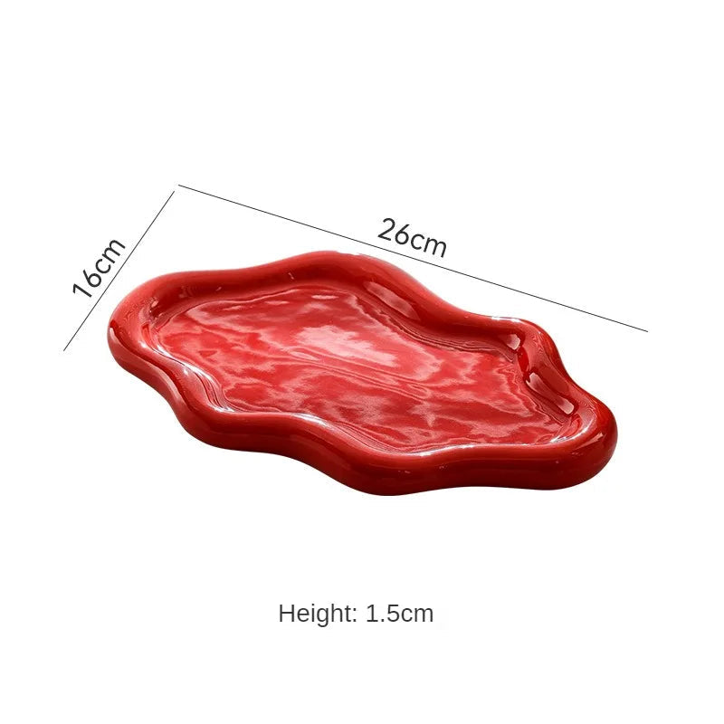 Bandeja de Cerâmica Luxo para Joias e Decoração