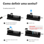 Fechadura Senha Portas Janelas Trava Lateral Para Porta，Anti-Roubo Metal Porta Trava，Cadeado Dígito，Combinação trava grande