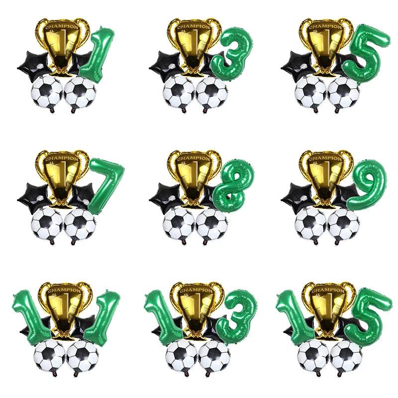 32 polegada verde número digital folha ballon troféu futebol balões de hélio crianças presentes festa aniversário tema futebol decoração