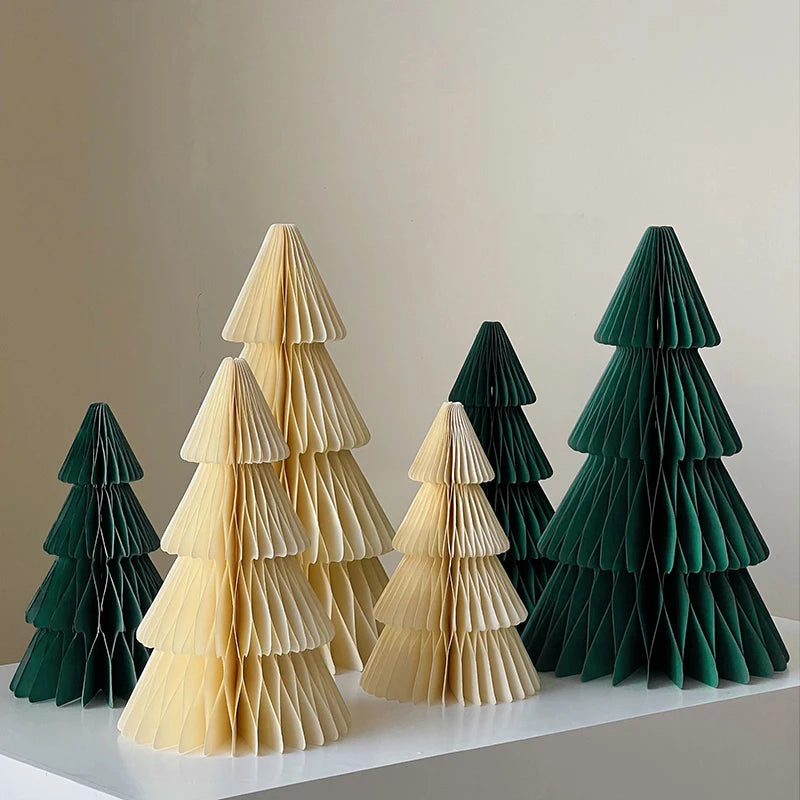 Árvore de Natal 3D em Papel Colmeia Decorativo