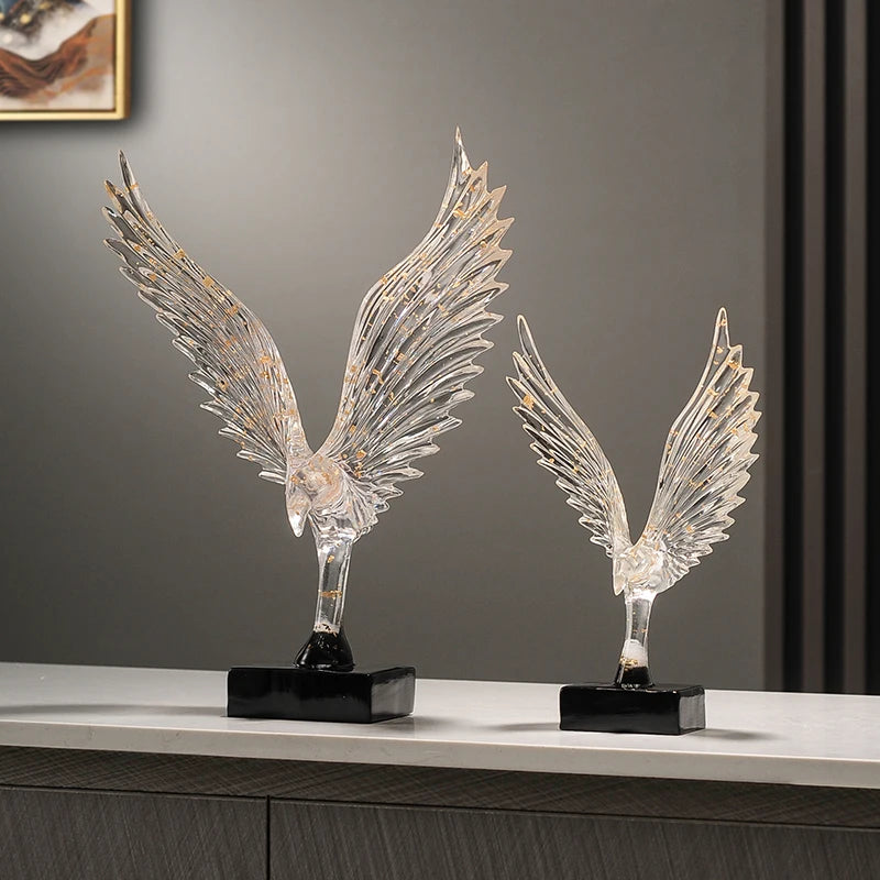 Escultura Asa de Anjo Dourada em Resina