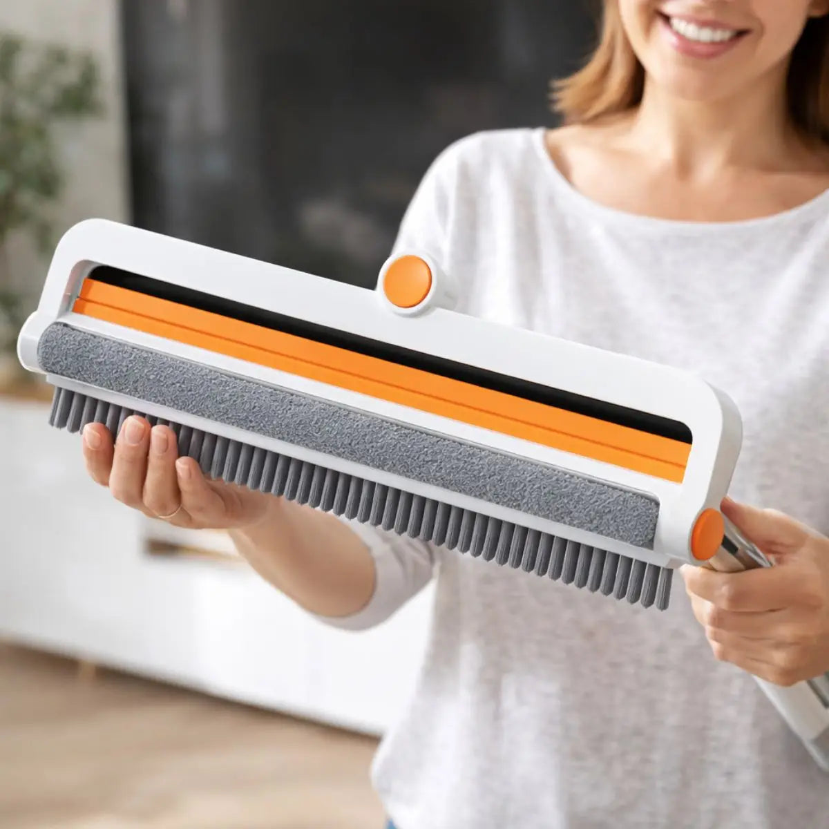 Mop Multiuso 4 Em 1 Vassoura Rodo Esfregão Limpeza Profissional Giro 180° Limpa Vidro Tira Pelos