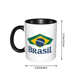 Caneca Engraçada com a Bandeira do Brasil, Canecas de Cerâmica para Café e Chá, Presente para Amigos
