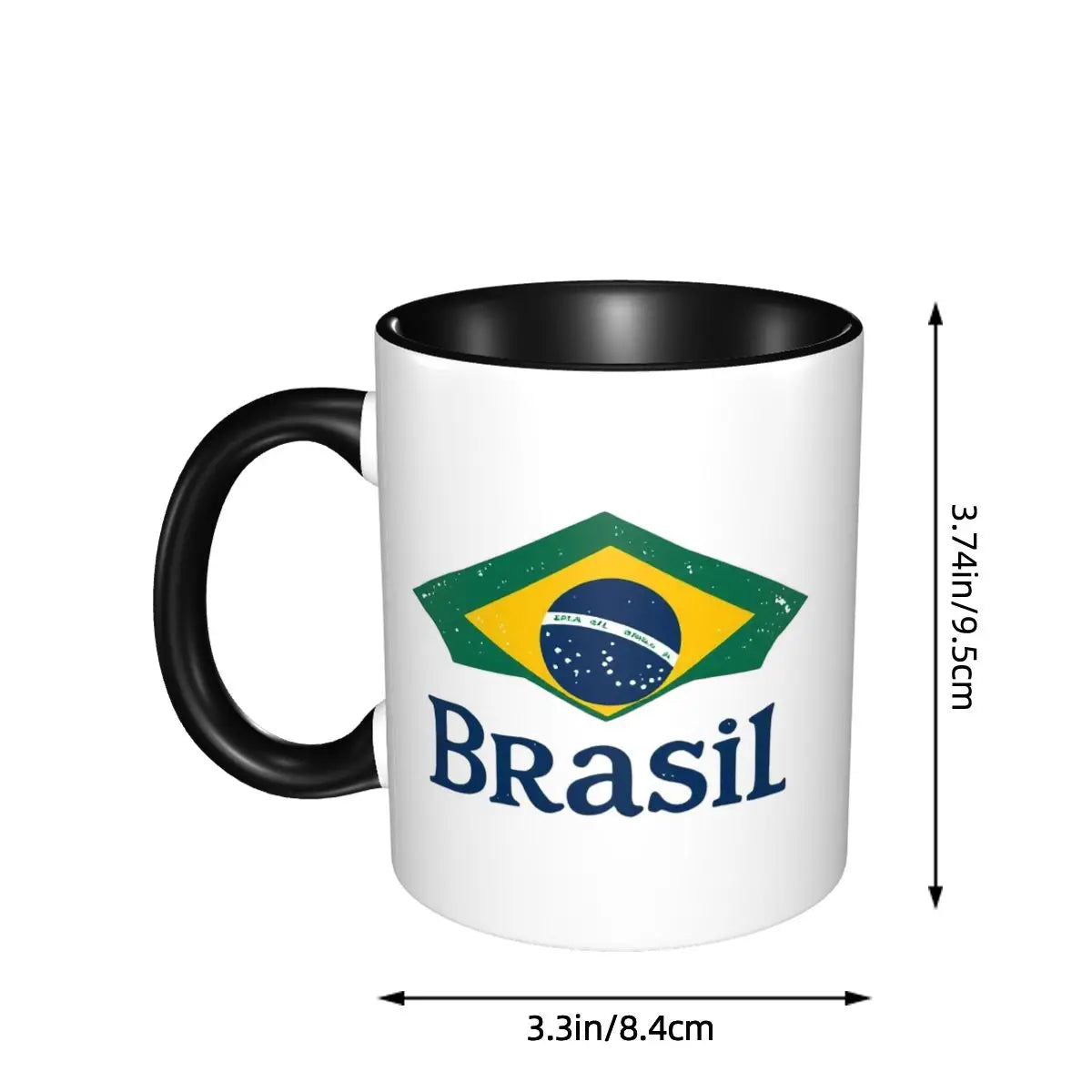 Caneca Engraçada com a Bandeira do Brasil, Canecas de Cerâmica para Café e Chá, Presente para Amigos
