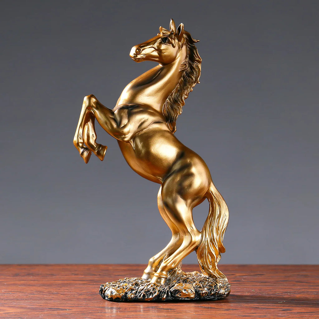 Resina Estátua do Cavalo Vitória, Estilo Europeu, Estatuetas de Animais, Sala De Estar, Gabinete, Escritório, Decoração Desktop