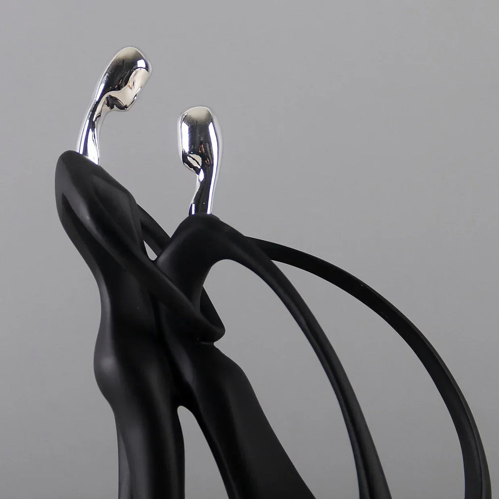 Arte nórdica dança casal resina figura ornamentos estatuetas acessórios de decoração para sala estar ornamentos para decoração casa
