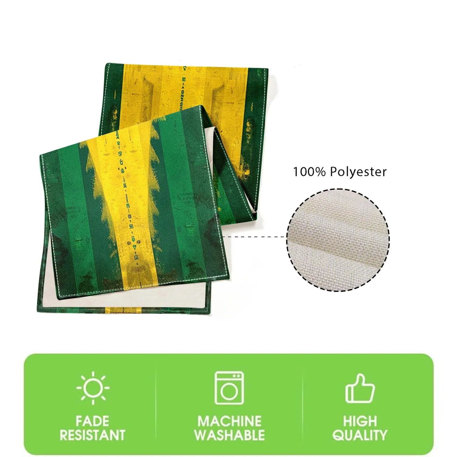 1 pedaço de bandeira de mesa temática de estilo brasileiro, elementos de bandeira brasileira e padrões característicos, adequado para festas temáticas culturais brasileiras, decorações de eventos de férias, decorações de restaurante de estilo sul-americano, atividades de troca cultural, barracas especiais de mercado criativas