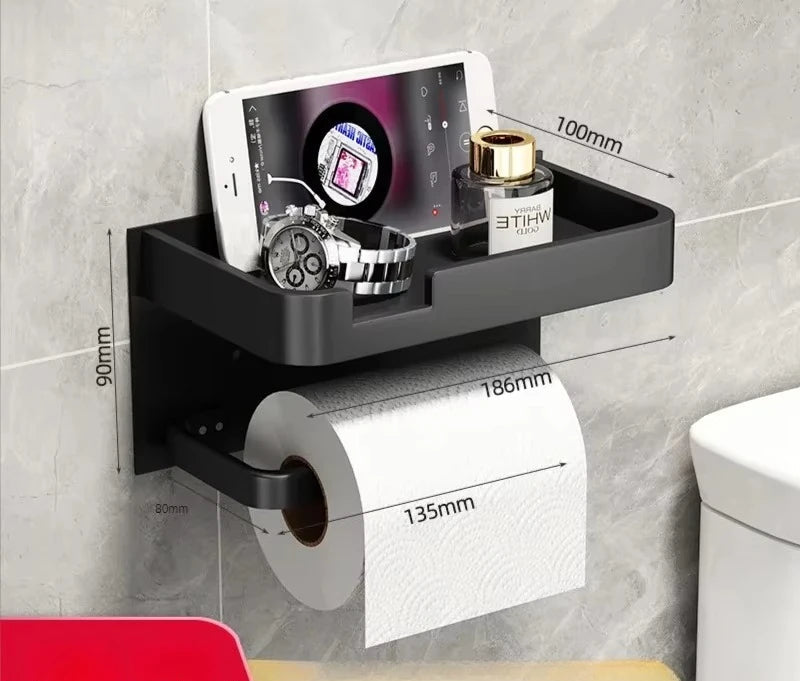 Suporte de Papel Higiênico com Prateleira