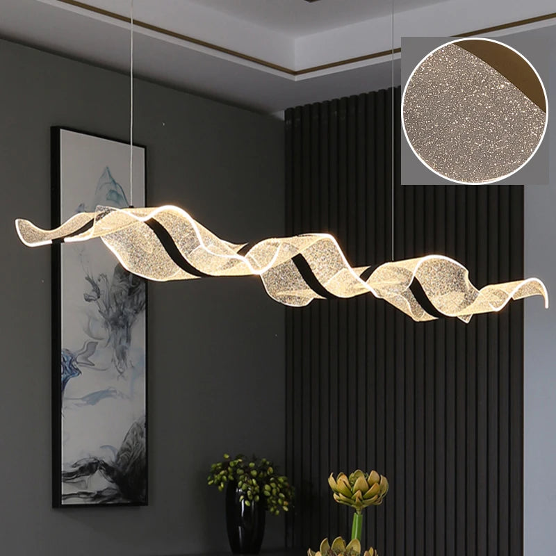 Lustre LED Ondulado Moderno