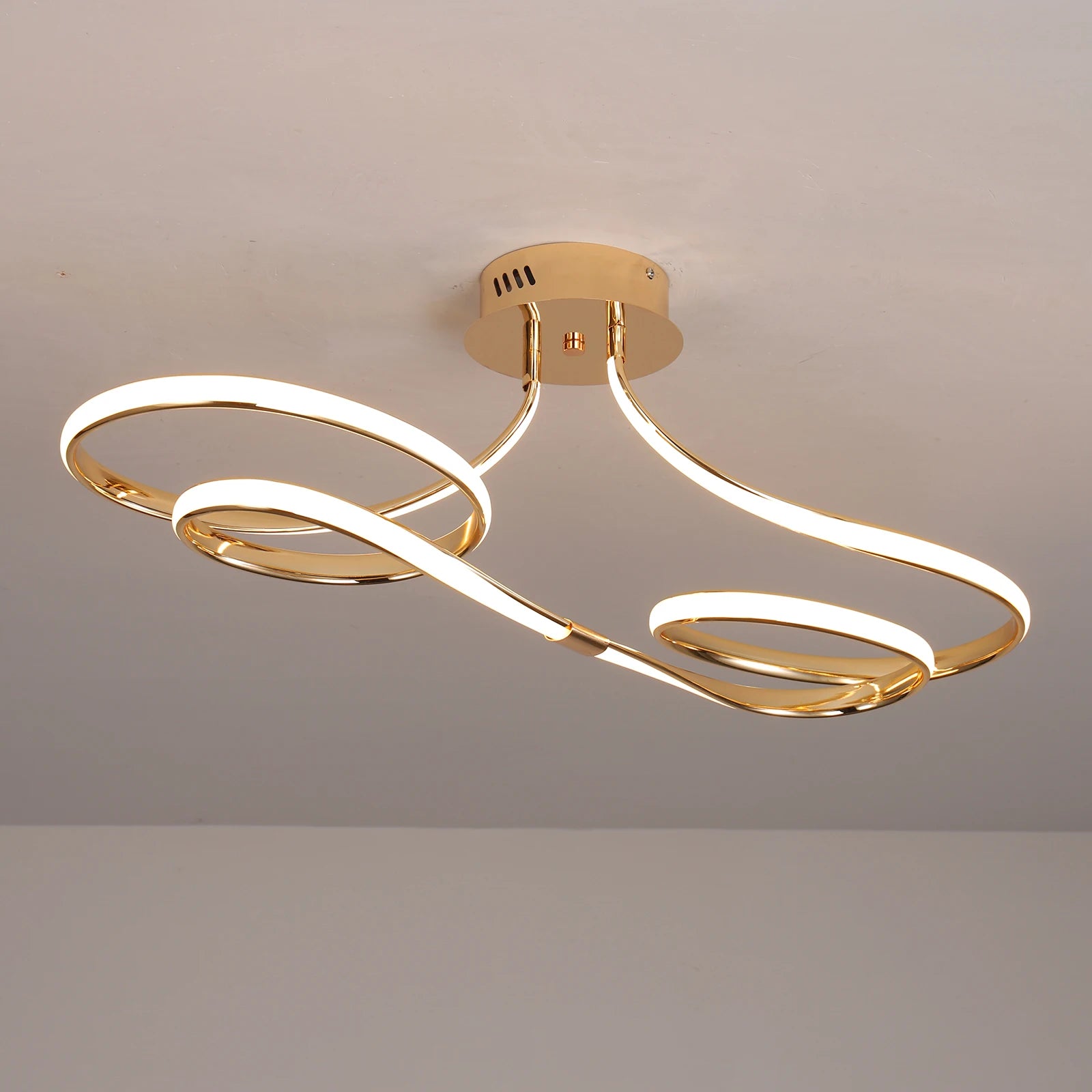 Tcy 75cm moderno regulável led luz de teto 28w ouro/cromo/preto para quarto cozinha luminária com controle remoto
