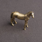 Estátua de cavalo de bronze antigo, decorações de mesa, cobre sólido, microescultura, estatuetas de cavalo do zodíaco, ornamentos, acessórios de decoração para casa