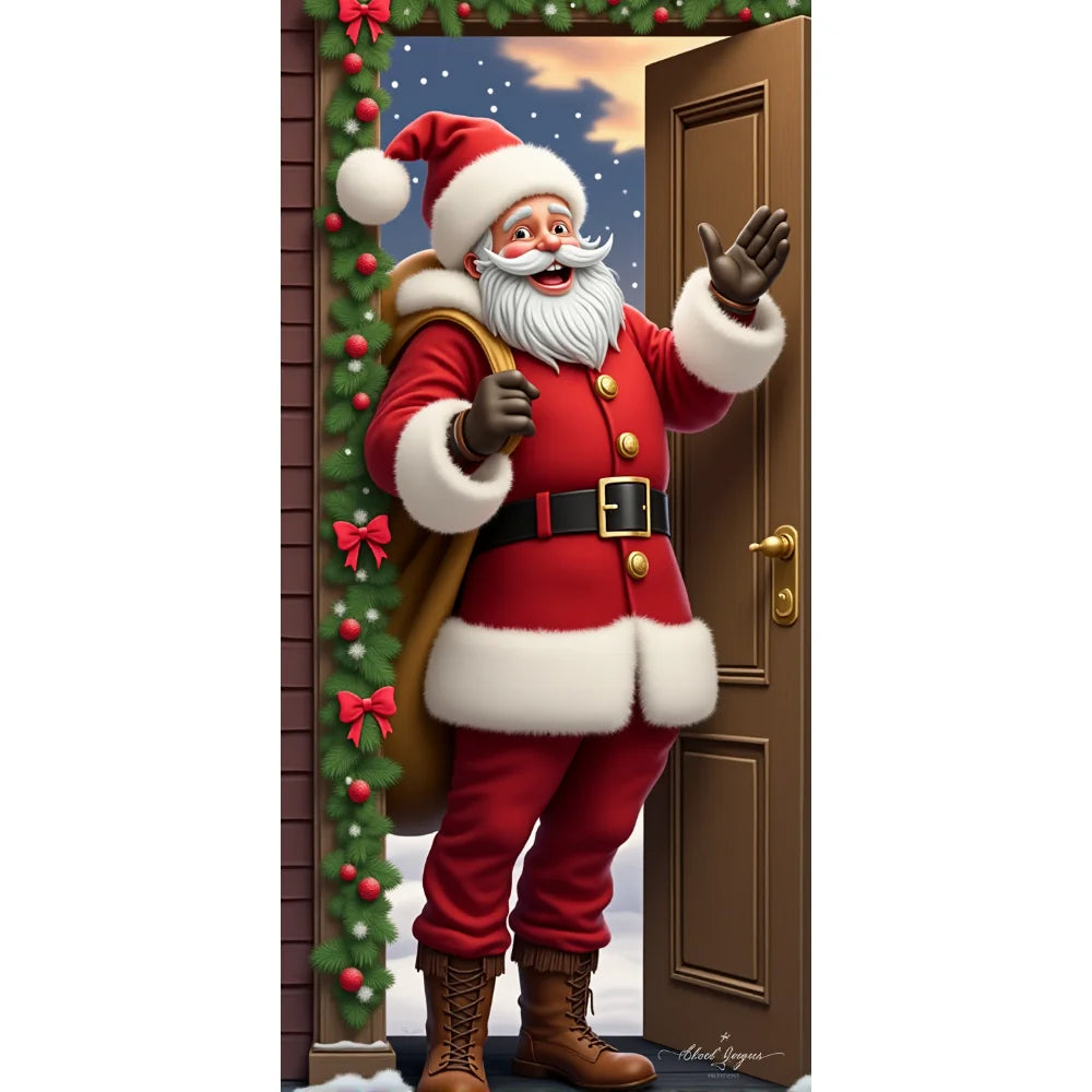 Painel Decorativo de Porta Papai Noel para Natal