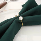 Pearl Napkin Rings Set of 6 Gold Silvery Napkin Holder Table Napkin Buckles for Dinning Wedding Party Supplies Table Decor