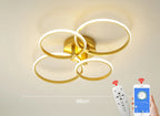 Lustre de LED Moderno Dourado para Ambientes Elegantes
