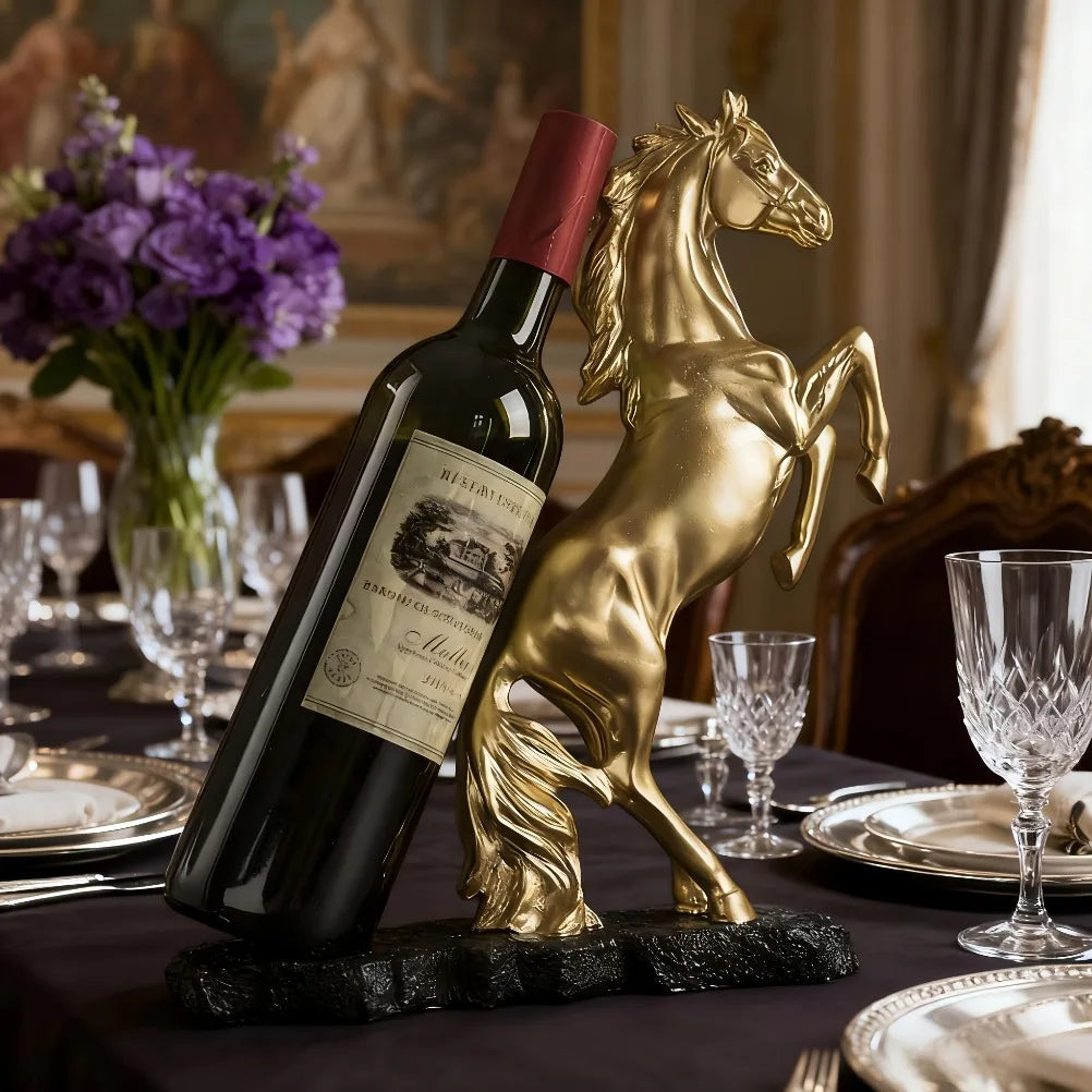 Porta-Vinho Cavalo Decorativo em Resina