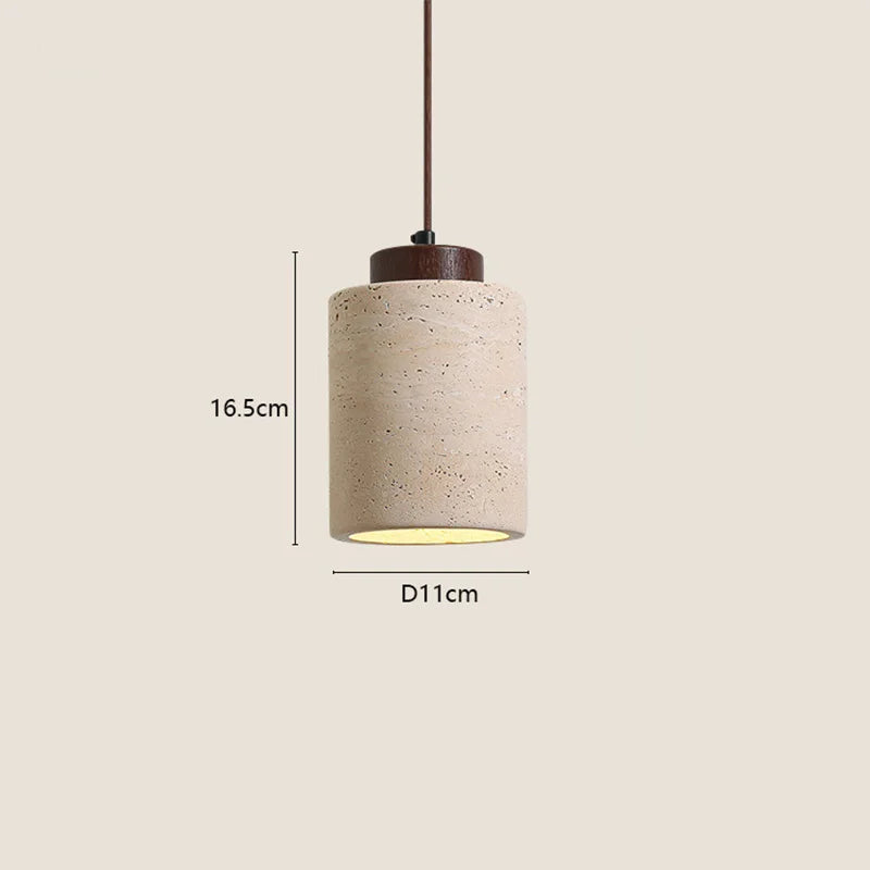 Luminária Pendente Wabi-Sabi de Pedra Mármore