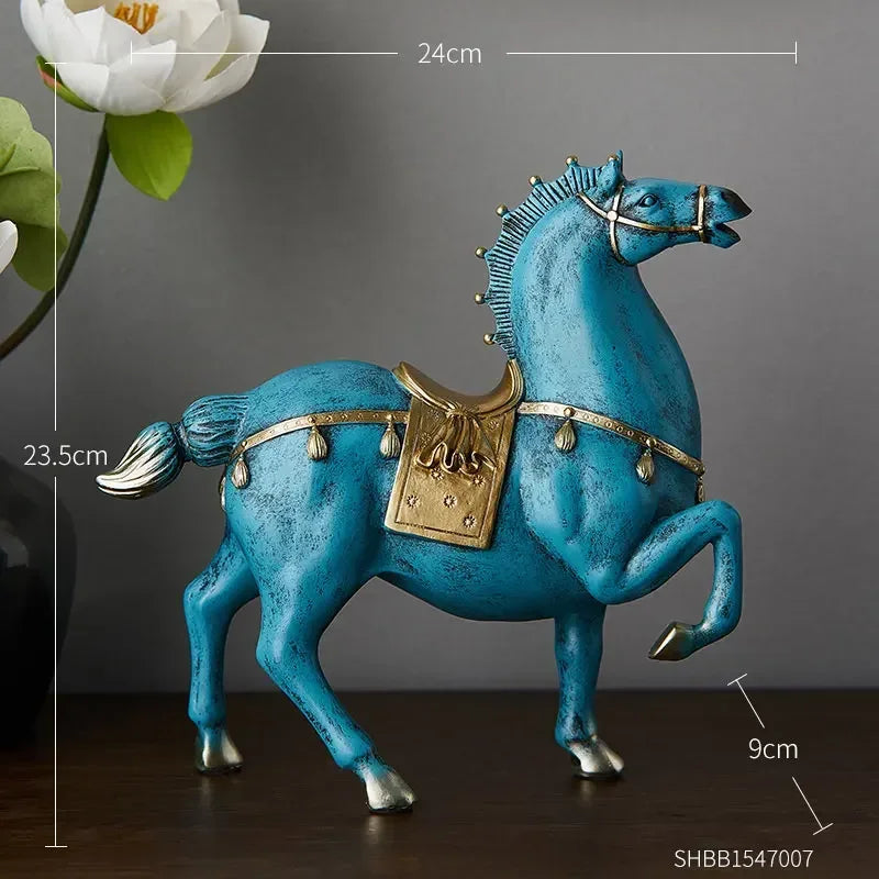 Escultura do cavalo do estilo chinês, decoração da sala, estátua de Dengshui, decoração do escritório, presentes do Housewarming, acessórios home