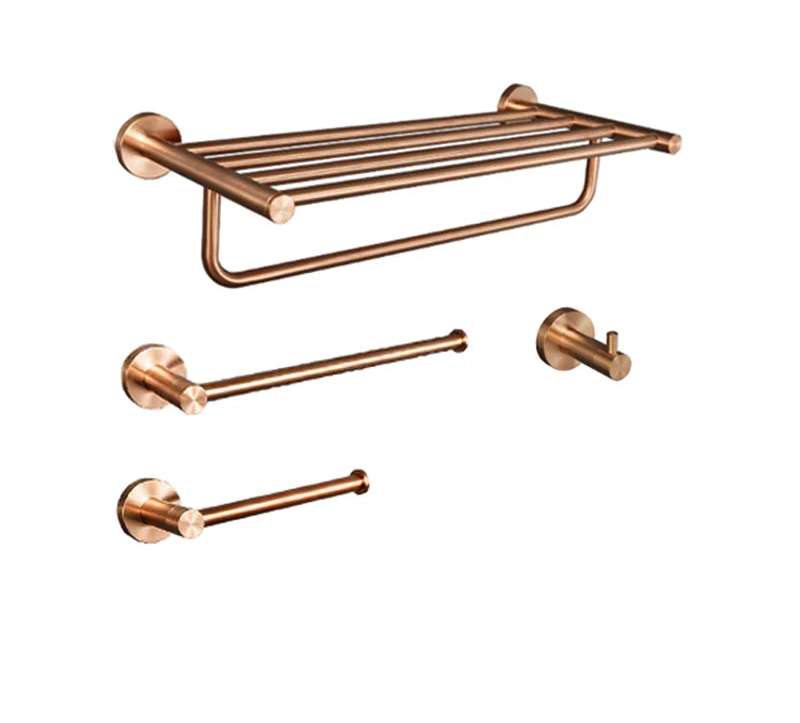 Conjunto de Acessórios para Banheiro em Aço Inoxidável Rose Gold