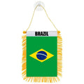 Aerxemrbrae 8*12cm decoração de janela de carro poliéster brasil pendurado bandeiras brasil mini flâmula brasileira