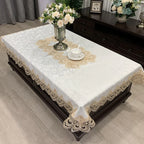 Toalha de Mesa Elegante com Renda Floral Bordada