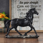Escultura de cavalo de resina vintage estilo chinês, decoração de casa para quartos, estudos e mesas de escritório, colecionáveis de arte