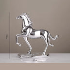 Escultura de Cavalo em Resina Eletrogalvanizada