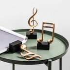 Nota musical estatuetas decoração de casa resina escultura dourada decoração para casa mesa piano escritório tv gabinete ornamentos lembranças