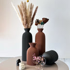 Conjunto de 2 peças de vaso seco de arte com padrão ondulado, vaso de flores secas, adequado para vaso de decoração de mesa de casa, vaso de decoração de foyer, vaso de flores secas, ornamento de vaso de decoração de escritório, melhor presente de feriado