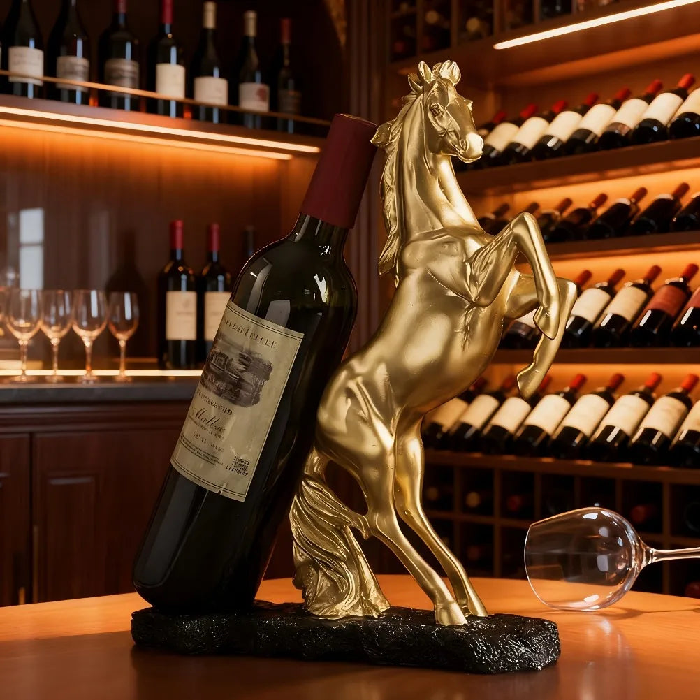 Porta-Vinho Cavalo Decorativo em Resina