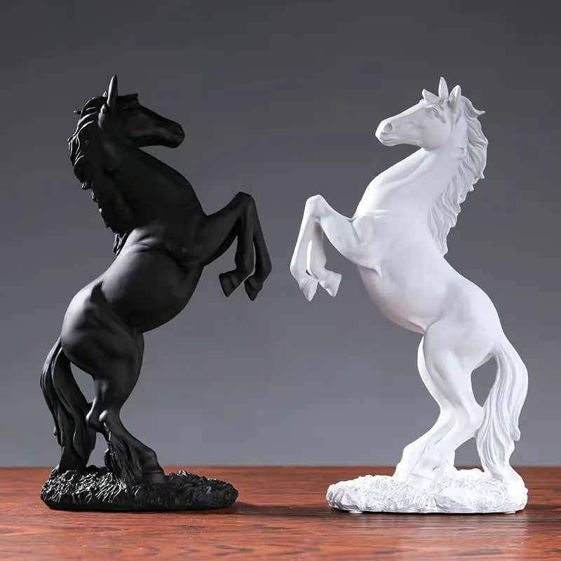 Resina Estátua do Cavalo Vitória, Estilo Europeu, Estatuetas de Animais, Sala De Estar, Gabinete, Escritório, Decoração Desktop