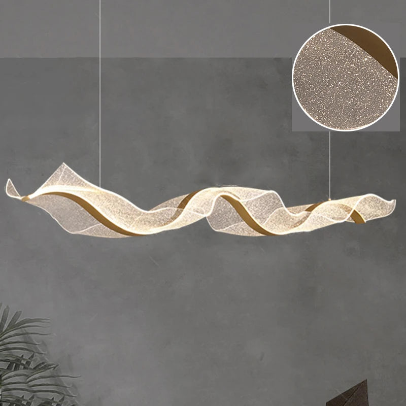 Lustre LED Ondulado Moderno