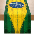 1 pedaço de bandeira de mesa temática de estilo brasileiro, elementos de bandeira brasileira e padrões característicos, adequado para festas temáticas culturais brasileiras, decorações de eventos de férias, decorações de restaurante de estilo sul-americano, atividades de troca cultural, barracas especiais de mercado criativas