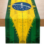1 pedaço de bandeira de mesa temática de estilo brasileiro, elementos de bandeira brasileira e padrões característicos, adequado para festas temáticas culturais brasileiras, decorações de eventos de férias, decorações de restaurante de estilo sul-americano, atividades de troca cultural, barracas especiais de mercado criativas