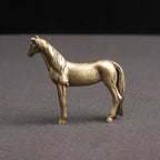 Estátua de cavalo de bronze antigo, decorações de mesa, cobre sólido, microescultura, estatuetas de cavalo do zodíaco, ornamentos, acessórios de decoração para casa