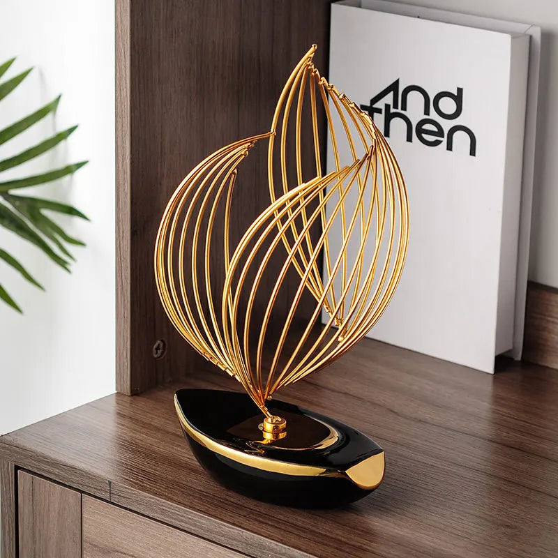 Escultura de metal cerâmica minimalista moderna decoração para casa sala estar desktop escritório acessórios artesanato presentes w5315