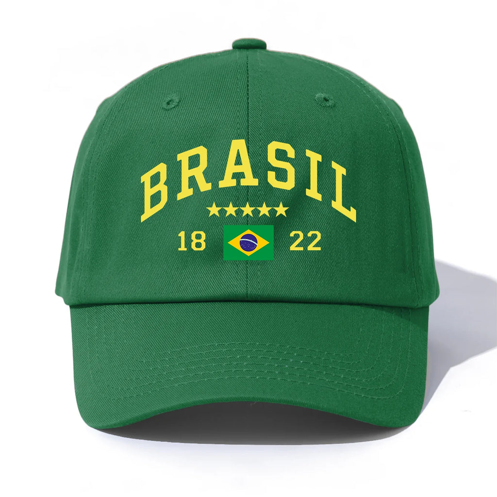 Boné de beisebol com estampa de brasil para adultos, estilo retrô minimalista, casual, macio, ajustável, pai, perfeito como presente, 1 peça