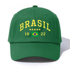 Boné de beisebol com estampa de brasil para adultos, estilo retrô minimalista, casual, macio, ajustável, pai, perfeito como presente, 1 peça