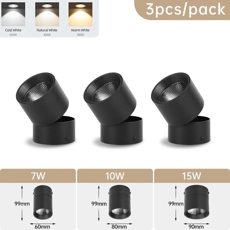 Spot de Teto LED Dobrável 3 Cores