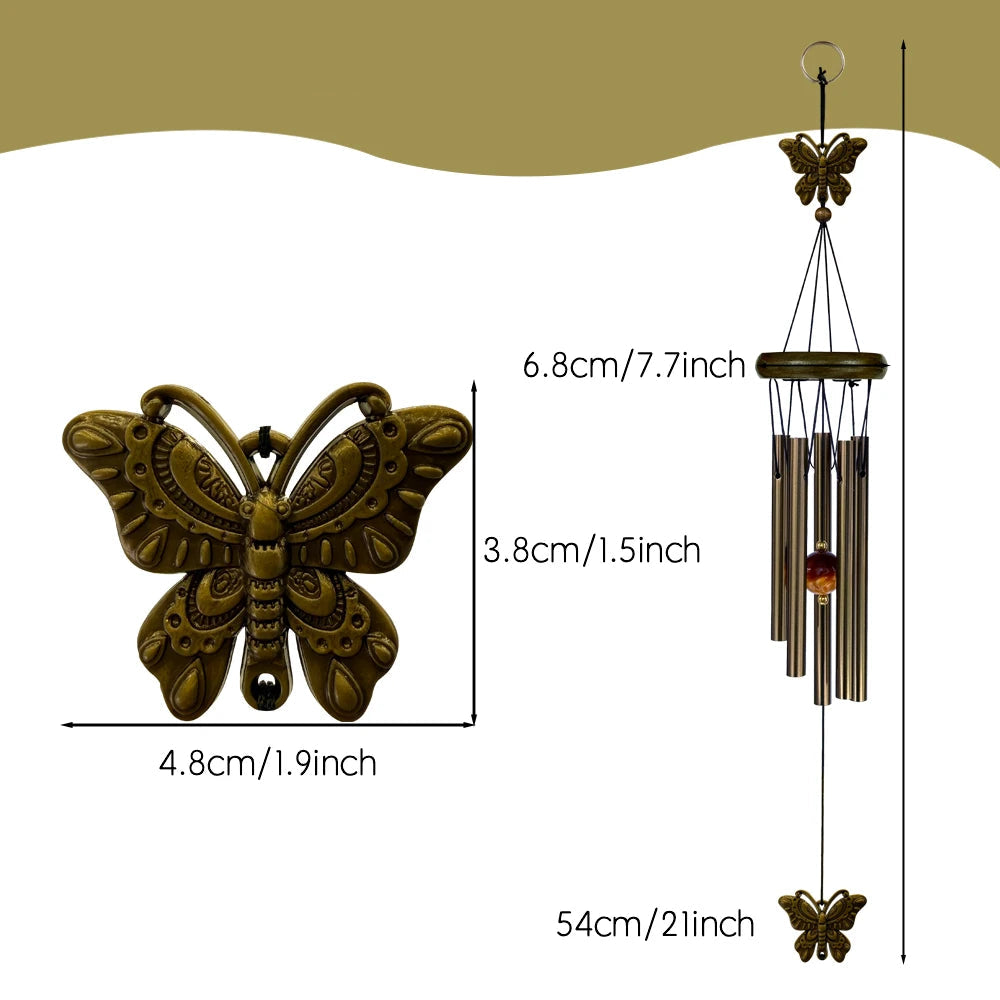 Sino dos Ventos 5 Tubos com Pingente Decorativo