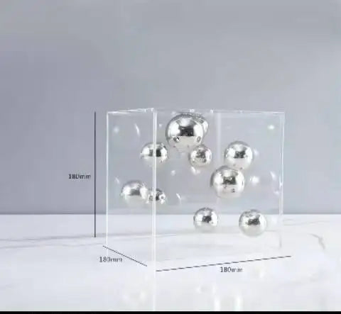 Decoração Moderna em Acrílico com Esferas Flutuantes