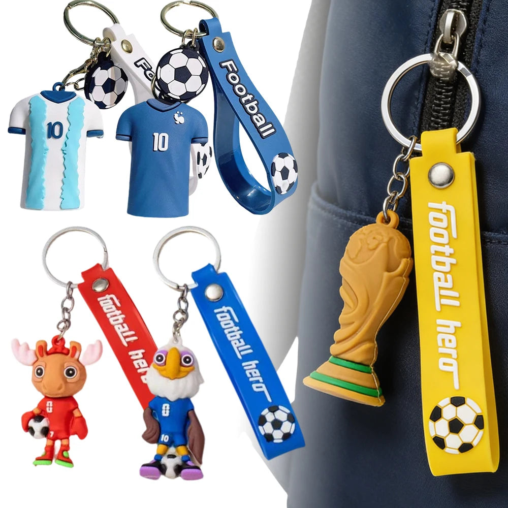 Chaveiro de Troféu de Futebol em Estilo Cartoon, Pingente para Casais, Presente Perfeito para Amantes de Futebol
