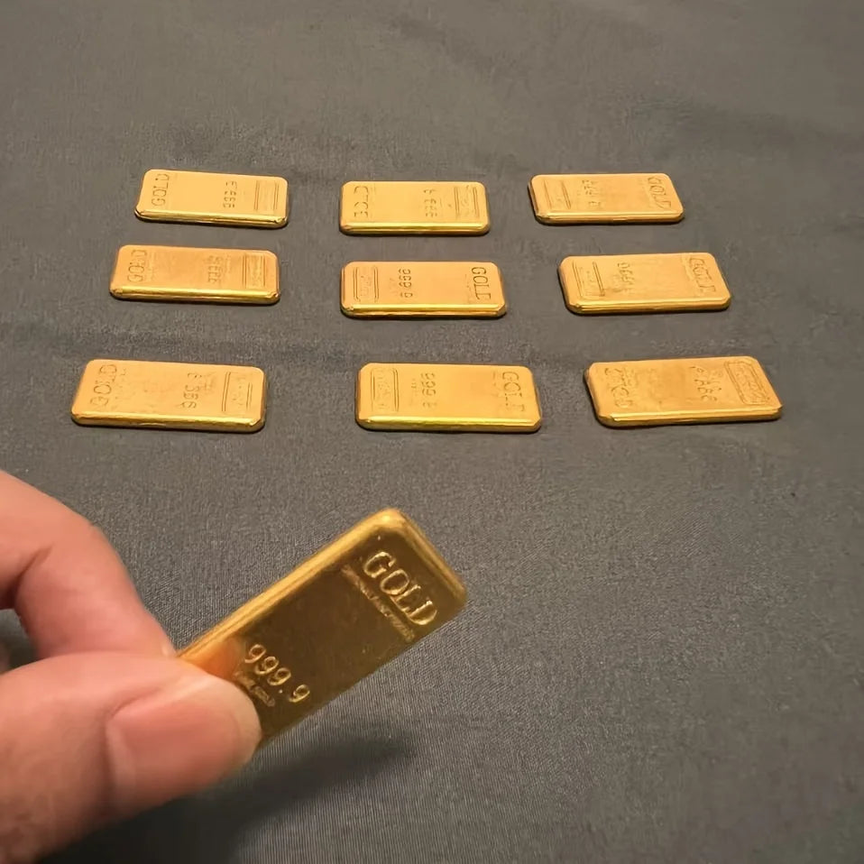 1pc Realistic Golden Bar - Heavy-Duty Metal Replica with Realistic Appearance & Weight, Elegant Home Decor for Living Room