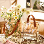 Vaso de Vidro Criativo de Luxo para Arranjos Florais na Sala de Estar - Decoração Elegante de Plantas Hidropônicas com Cultura Aquática