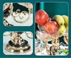 Tigela de frutas para animais de estimação, luz rotativa, suporte de prato de frutas de luxo com 5 tigelas, lanche, sobremesa, sala de estar